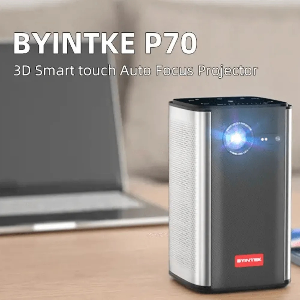 BYINTEK P70 Portable DLP Projector with Android 9.0 – 4K Support